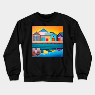 Boat Sheds Painting Crewneck Sweatshirt